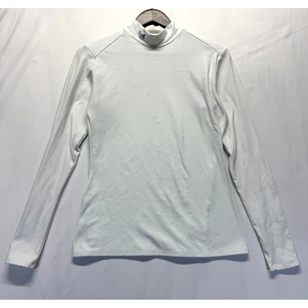 Under Armour ColdGear Fitted Shirt Women's XL White Quick Dry Moisture Wicking‎